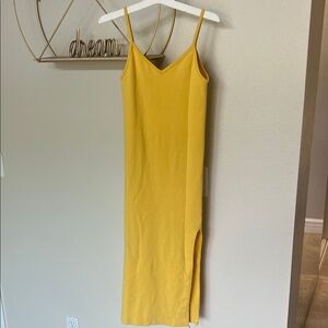 Yellow Sleeveless Midi Dress